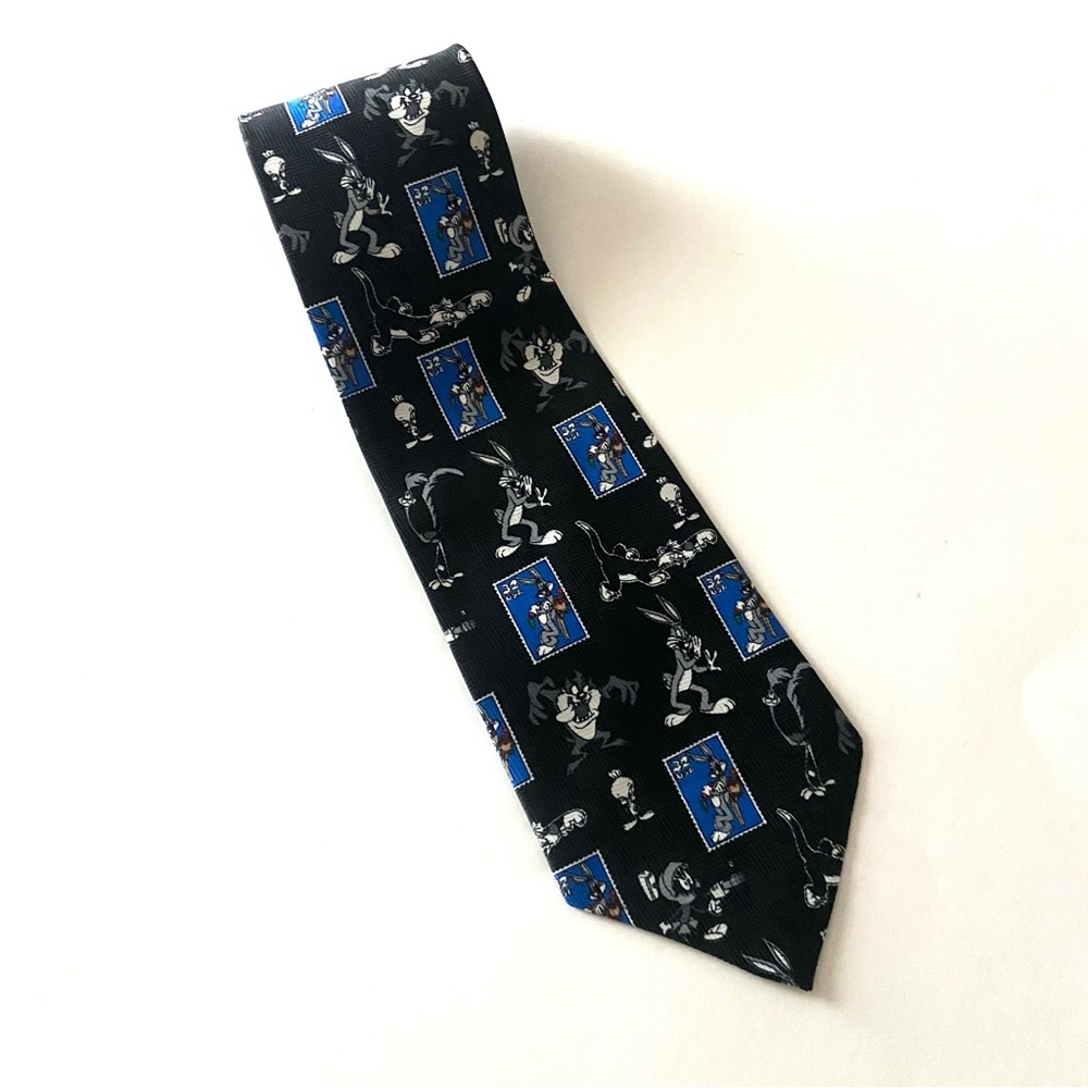 Looney Tunes Bugs Bunny Tweety Marvin Taz Stamp Collection Tie